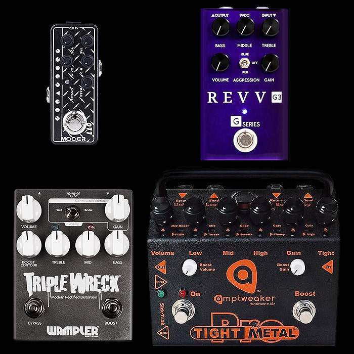 Best of Mini, Compact, Medium and Large Extreme High Gain / Metal Style Distortion Pedals