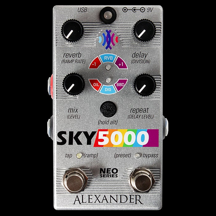 Alexander Pedals Launch New Sky 5000 Delay + Reverb Pedal aka NEO Sky Fi!