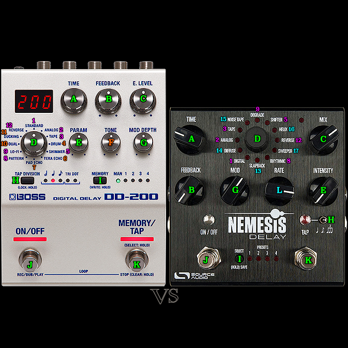 Guitar Pedal X - GPX Blog - Boss DD-200 Digital Delay Workstation vs Source  Audio Nemesis Digital Delay Workstation