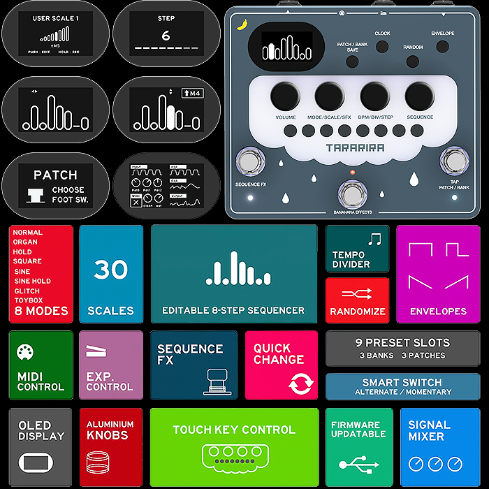 Banana Effects Releases Innovative Tararira Arpeggiator 8-Step Pitch-Shifter Sequencer