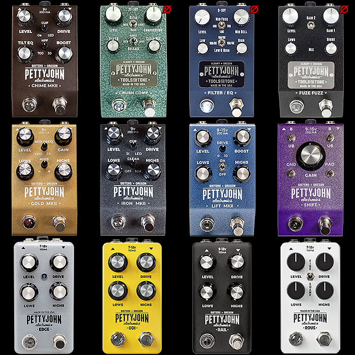 12 of the best Pettyjohn Electronics Pedals : Past and Present Day Preferred Range Overview
