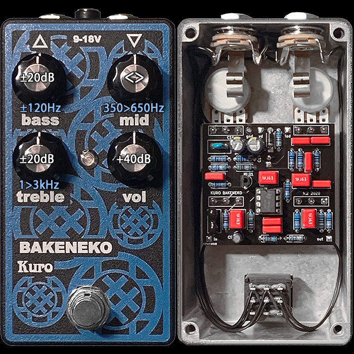 Kuro Custom Audio's Bakeneko EQ / Clean Boost is a Precision Calibrated Tone-Shaper and Balancing Equalizer