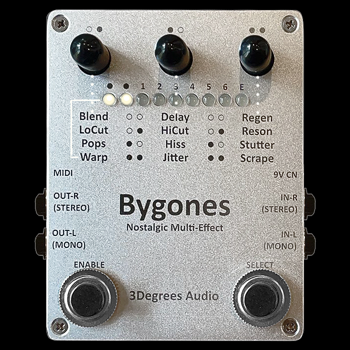 Mark Seel's 3 Degrees Audio Delivers the Really Cool Bygones Nostalgic Multi-Effect - a Stereo Lo-Fi Modulator with Delay