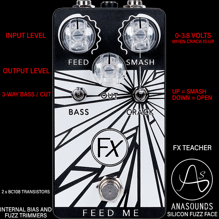 Anasounds releases enhanced and extended Silicon Fuzz Face style MK3 Feed Me Fuzz in FX Teacher DIY and Assembled Editions