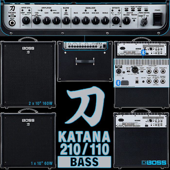 Boss extends its Love of Bass with two new dedicated Bass Amps - the Katana 110B and 210B