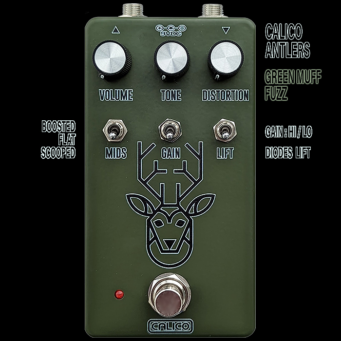 Calico Effects Delivers the Refined Extended Range Green Muff style Antlers Fuzz