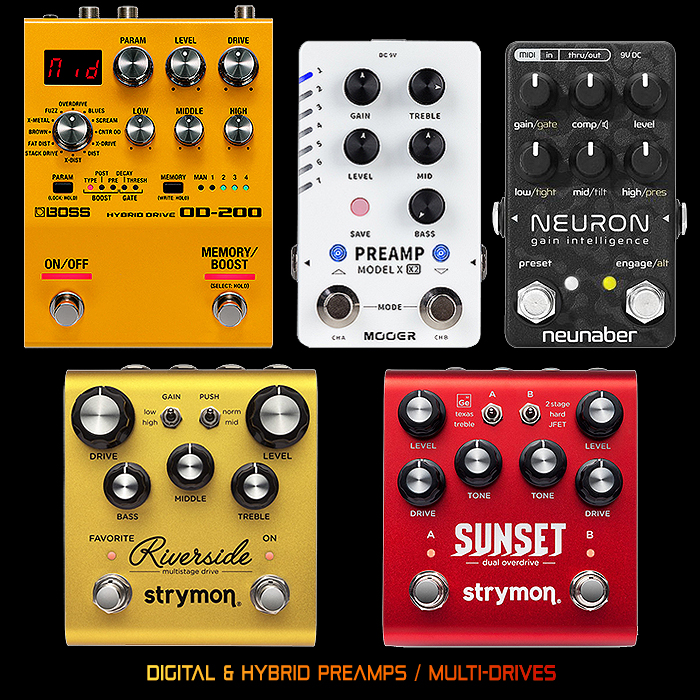 Some Thoughts on Digital and Hybrid Multi-Drive Pedals