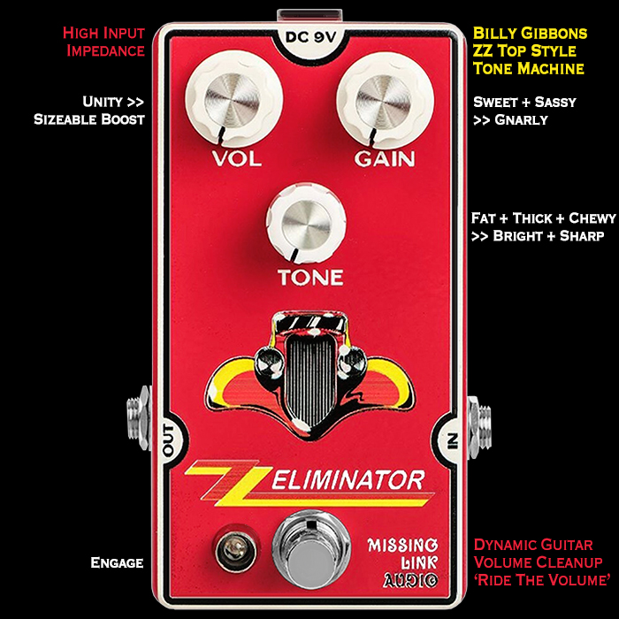 Missing Link Audio Releases Killer Billy Gibbons ZZ Top Style Tone Machine - The Eliminator Overdrive