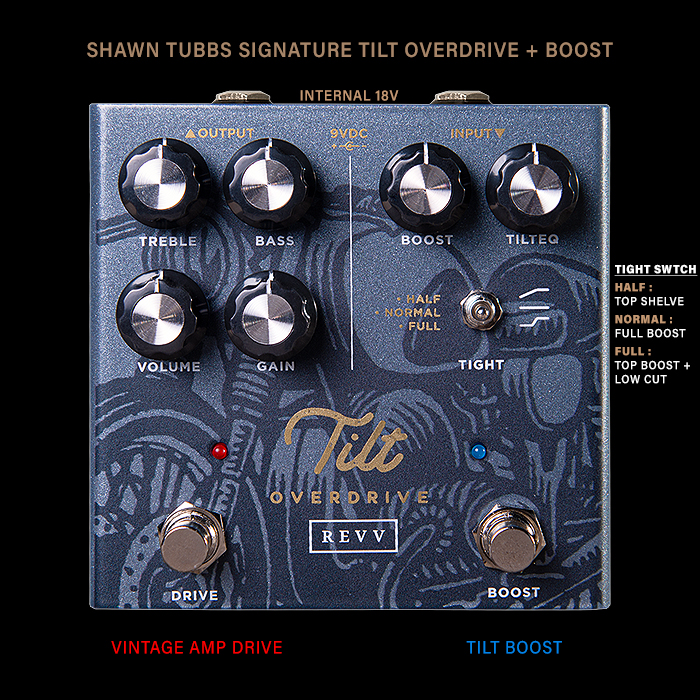 Shawn Tubbs teams up with REVV Amps for Signature Vintage Style Tilt Overdrive + Boost Pedal