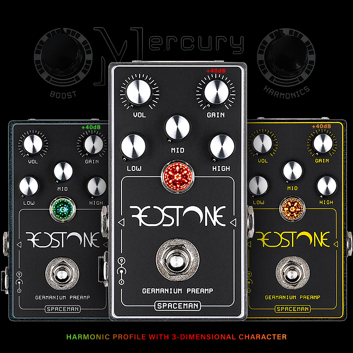 Spaceman Effects Evolves its Mercury Series / Platform into the 3-Band EQ Redstone Germanium Preamp / Overdrive / Gain-Stager