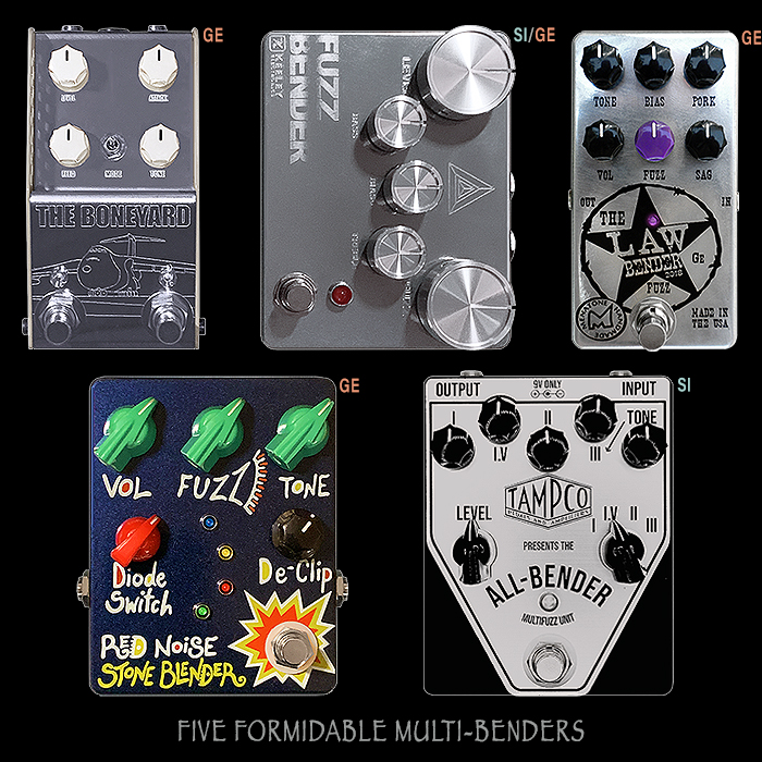 Five Formidable Multi-Bender Fuzzes - Germanium, Hybrid and Silicon Varieties