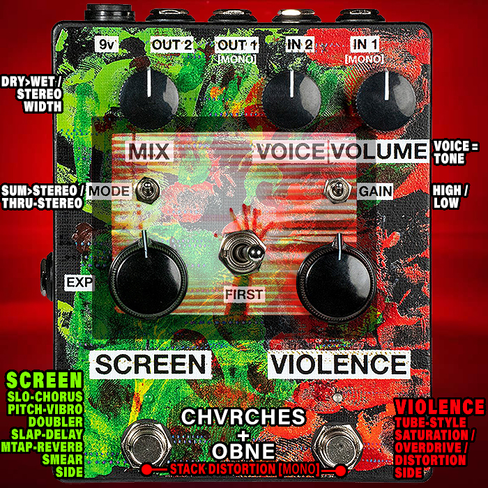Slang dealer Gymnastiek Guitar Pedal X - GPX Blog - OBNE collaborates with CHVRCHES to create the  Screen Violence Stereo Saturated Modulated Reverb Pedal - inspired by the  album of the same name