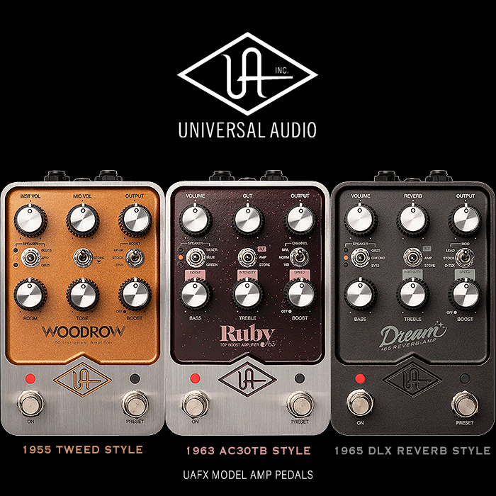 Universal Audio adds 3 High Fidelity Amp Modellers to its UAFX Pedal Range - Woodrow, Ruby and Dream