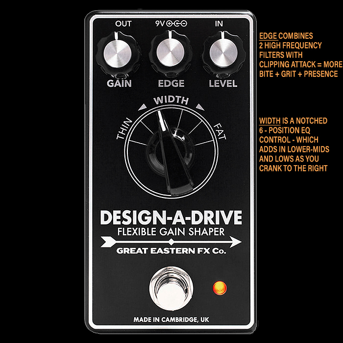 Great Eastern FX Co's Design-A-Drive is a Distinctly Innovative Overdrive with 2 Really Smart EQ Controls