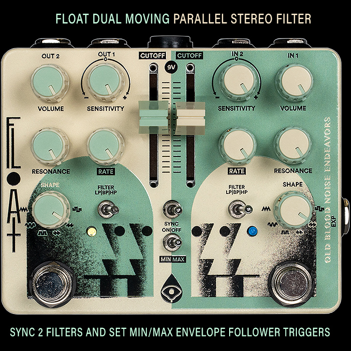 Old Blood Noise Endeavors's ingenious Float Dual Moving Parallel Stereo Filter takes the Filter Pedal Format to new heights