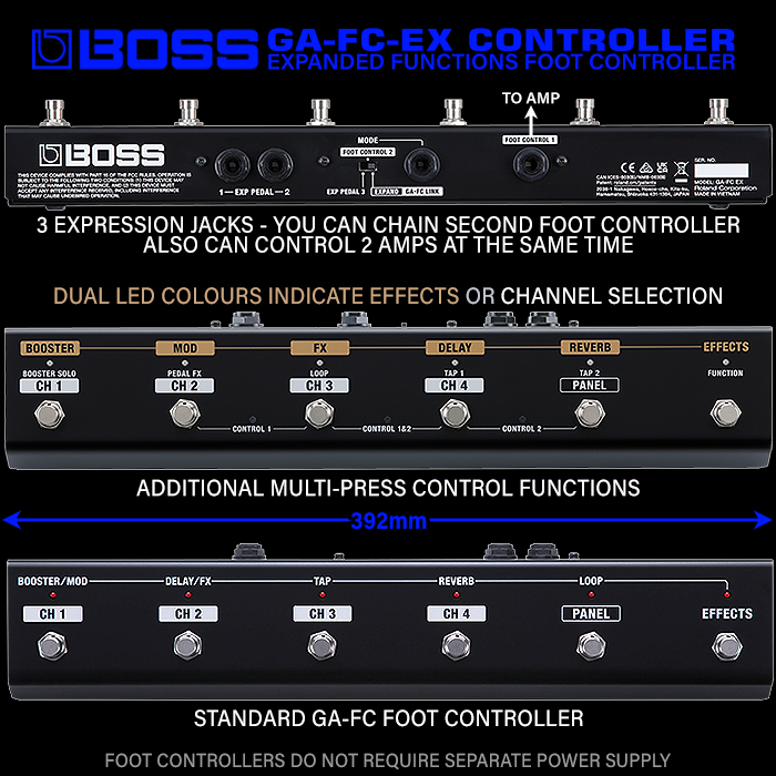 Guitar Pedal X - GPX Blog - new GA-FC-EX Foot Controller Massively Expands on Control Capabilities for Katana Amps