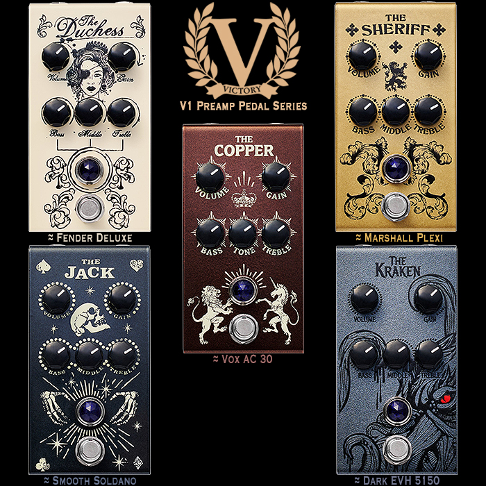 Victory Amps triples down on it core amp range with cool Compact V1 Preamp Pedal Editions made in collaboration with ThorpyFX