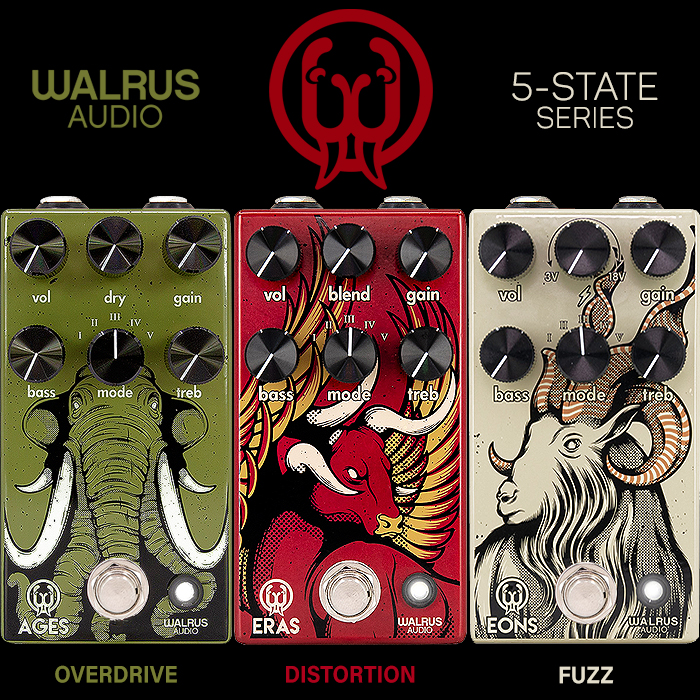 Walrus Audio makes the 5-State Series a Trifecta with its excellent new extended features Eons Fuzz