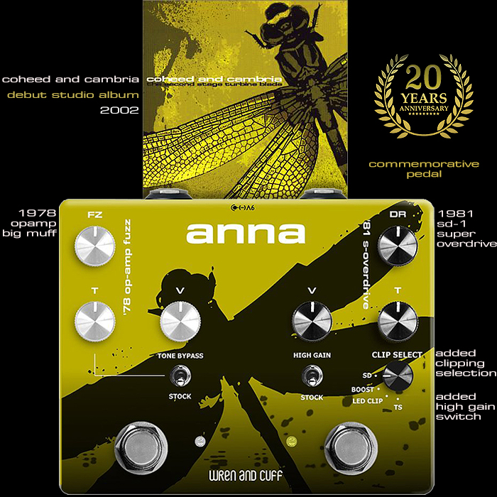 Wren and Cuff collaborate with Coheed & Cambria to create Commemorative ANNA Pedal in celebration of 20 years since their Debut Album