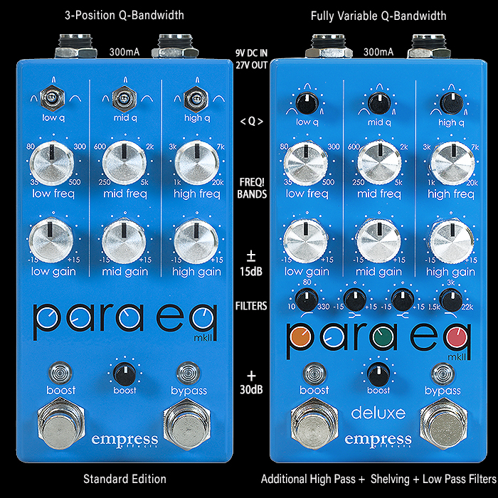 Empress Effects shrinks and enhances its pro studio level fully transparent ParaEQ + Boost Parametric EQ which now comes in both Standard and evolved Deluxe Editions