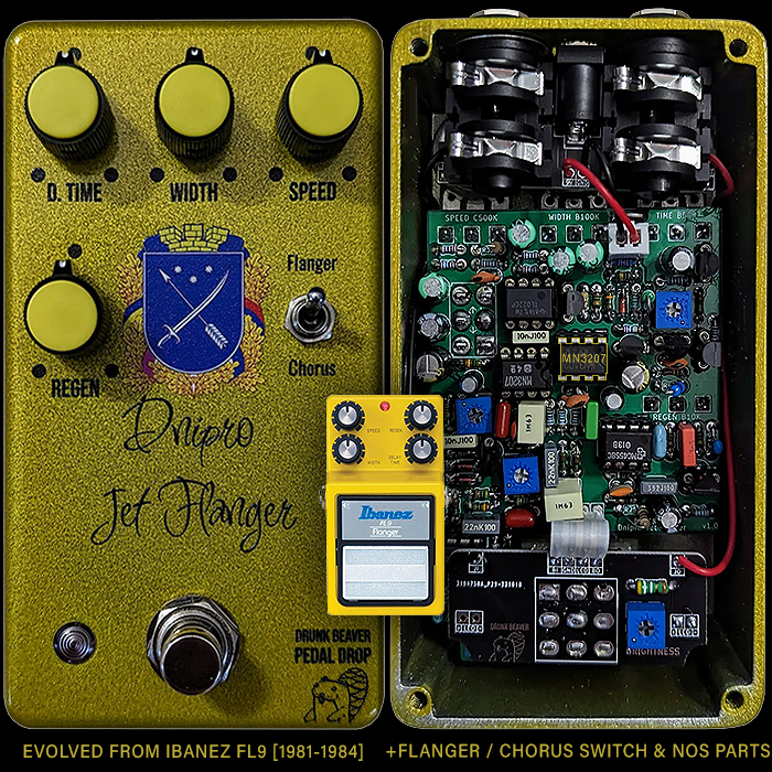 Drunk Beaver's 5th Limited Series Pedal Drop - the Dnipro Jet Flanger is a smart take on the long discontinued Ibanez FL9