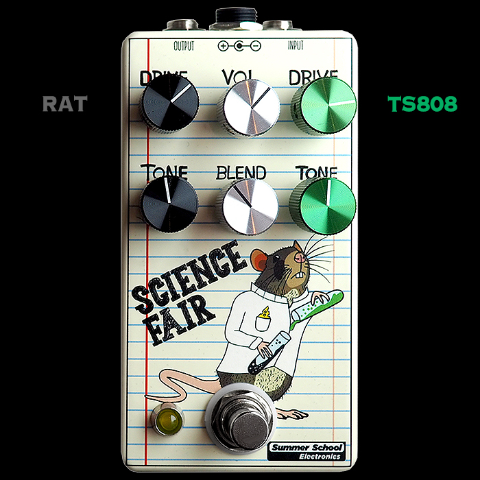 Summer School Electronics' Science Fair is a Cool Blendable Tube Screamer and Rat in a single compact enclosure