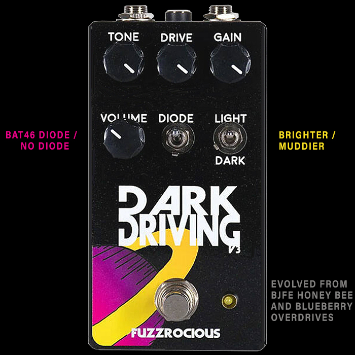 Fuzzrocious Refines and Shrinks its Dark Driving Low Gain Overdrive Pedal - now in Compact V3 Edition