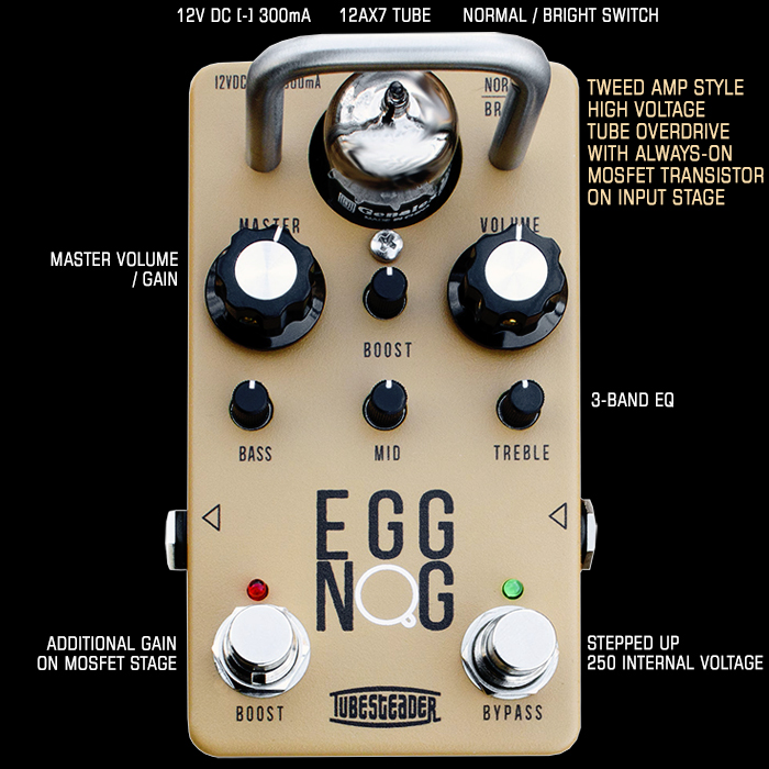 winkel Uitbeelding argument Guitar Pedal X - GPX Blog - Tubesteader's 4th Tube-Powered Gain Pedal is  its first Compact - the rather smart Eggnog Tweed-voiced Overdrive / Preamp