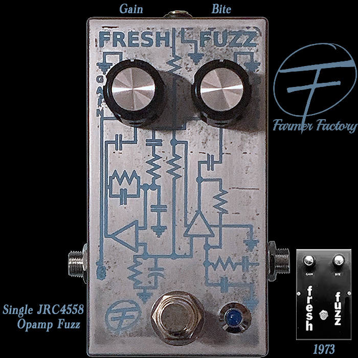 Farmer Factory's Fresh Fuzz is the perfect encapsulation of that cult 70's Seamoon Opamp Fuzz