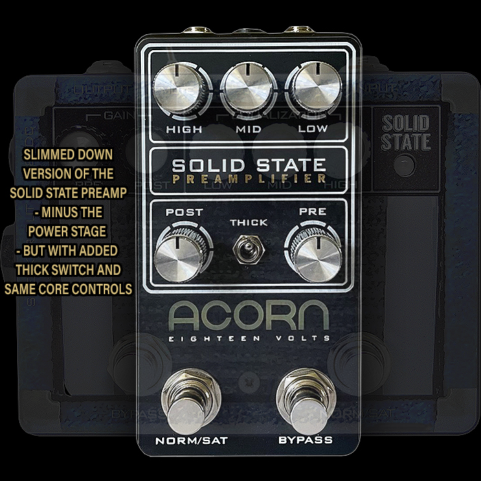 Acorn Amps shrinks down its Peavey Decade inspired Solid State Preamp Pedal