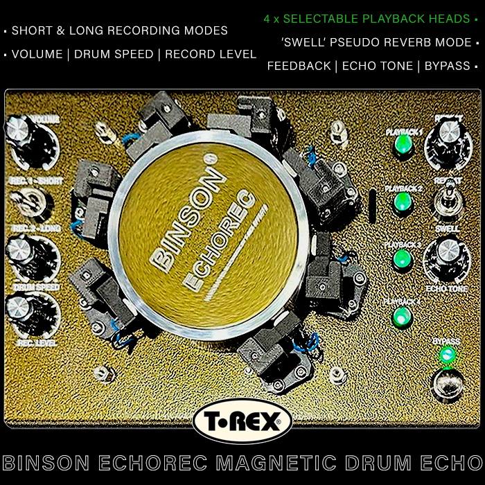 T-Rex's superb final edition modern replica of the Binson Echorec Magnetic Drum Echo steals the show at NAMM 2023 after 8 years of R&D