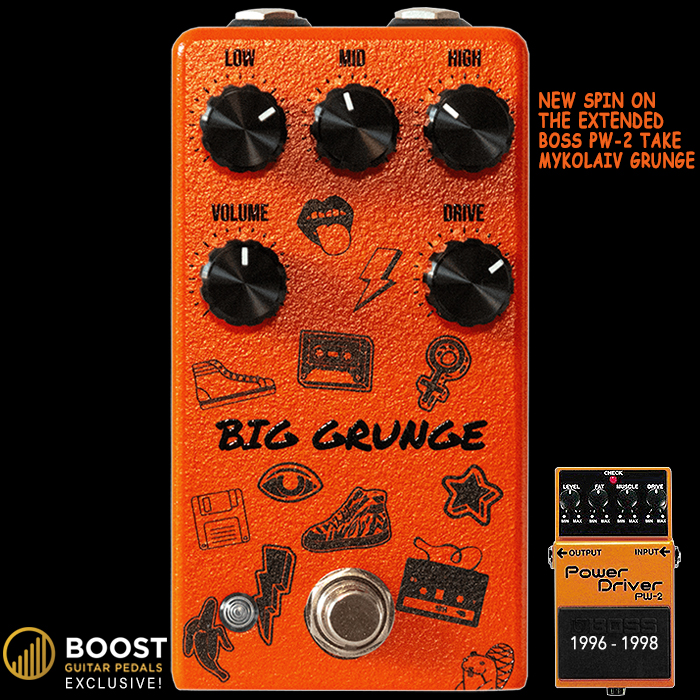 Boost Guitar Pedals teams up with Drunk Beaver for the Worldwide Exclusive Release of the Big Grunge - a smart take on Boss's PW-2 Power Driver