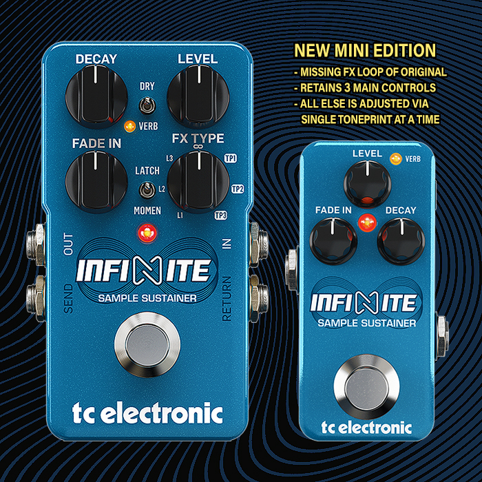 One year and a bit after the Full-Featured Compact Infinite Sample Sustainer, TC Electronic releases a streamlined Mini edition