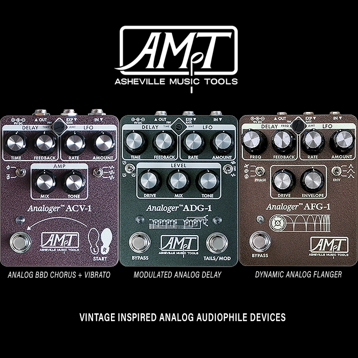 Asheville Music Tools' 3rd in the Analoger Series is the AFG-1 Dynamic Analog Flanger and Whooshless Resonant Comb Modulator