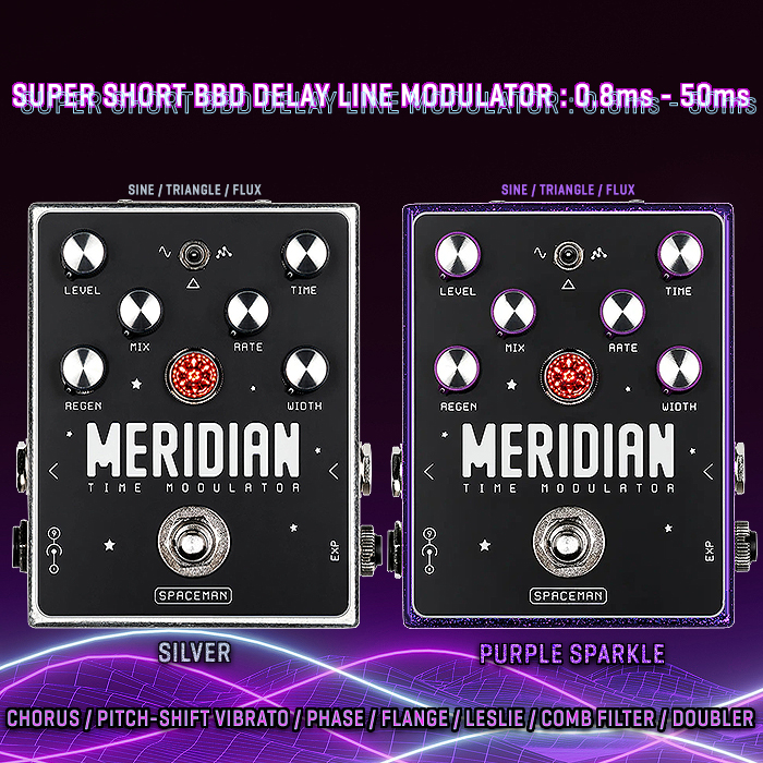 Spaceman Effects' new Meridian Time Modulator is a Super Short and Versatile Analog BBD Delay-Line Modulator