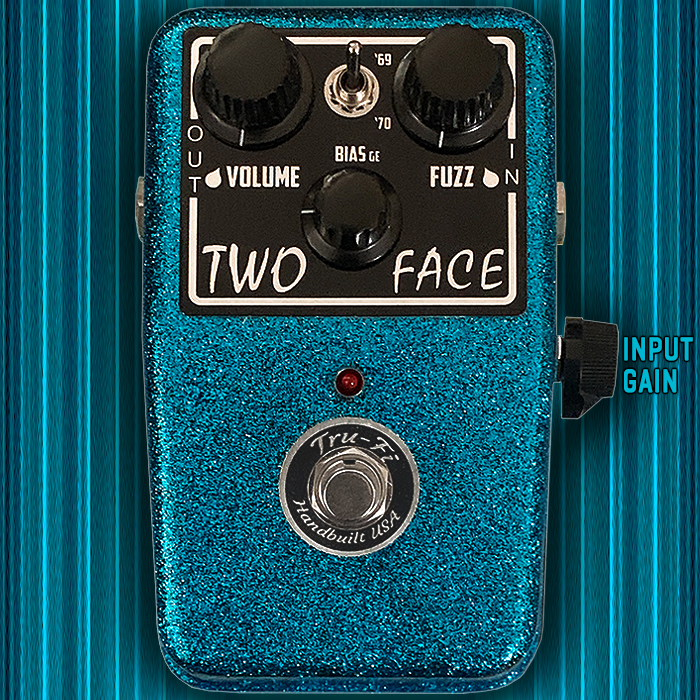 Tru-Fi's Two Face Dual Germanium and Silicon Transistor 4-knob Fuzz Face is an incredibly potent take on that classic circuit