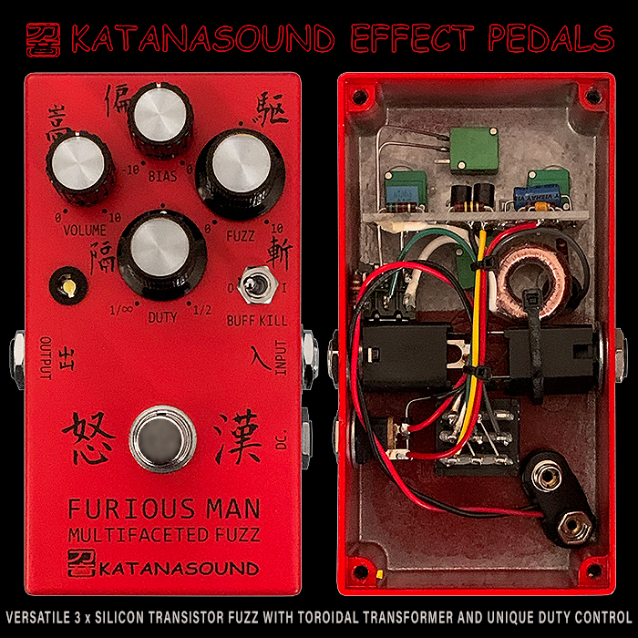 The Katanasound Furious Man Multifaceted Fuzz is a pretty unique highly versatile 3 Silicon Transistor Fuzz