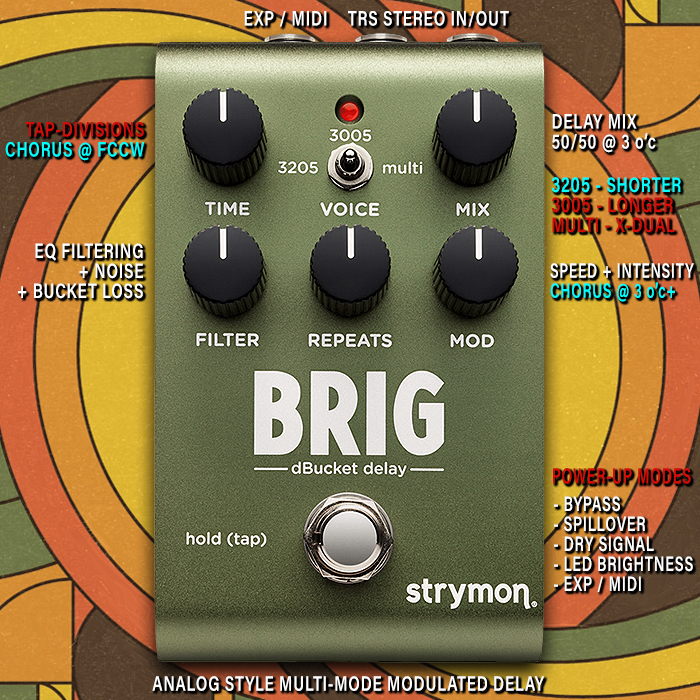 Strymon's Compact Brig dBucket Analog Emulating Modulated Delay is a worthy follow-up with similar smart features to its Cloudburst predecessor
