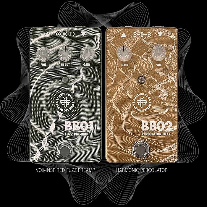 Dan Goldberg's Buzzing Bugs Audio Devices makes an incredibly impressive debut with its Vox-inspired BB01 Fuzz Preamp and BB02 Percolator Fuzz pedals