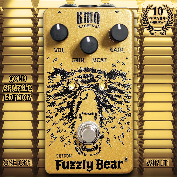 KMA Machines celebrates 10 years in business with a Unique Signature Collection Competition - starting with this One Off Gold Sparkle Fuzzly Bear