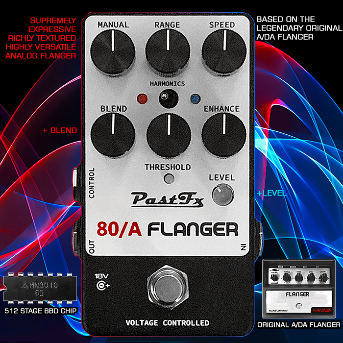 PastFX revives and enhances the vintage A/DA Flanger with its beautifully textured MN3010 BBD Chip - courtesy of the pedalboard-friendly 80/A Flanger