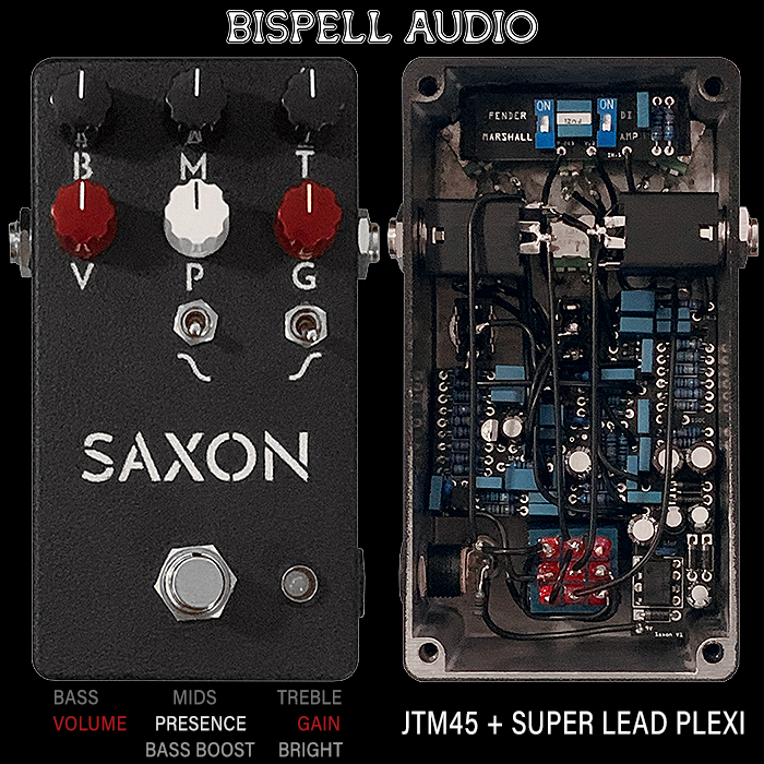 The new V1.5 Edition of Bispell Audio's superior Saxon JTM45 + Super Lead Plexi MIAB enhances its Gain Range and refines the Tone Stack