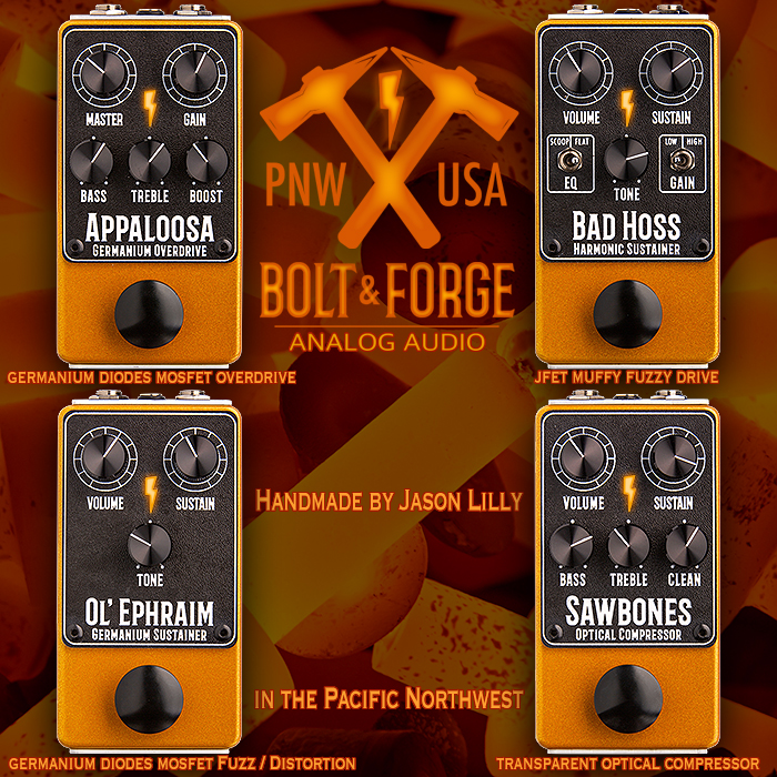 Bolt & Forge's Jason Lilly makes really smartly designed and engineered analog pedals up in the Pacific Northwest corner of the USA