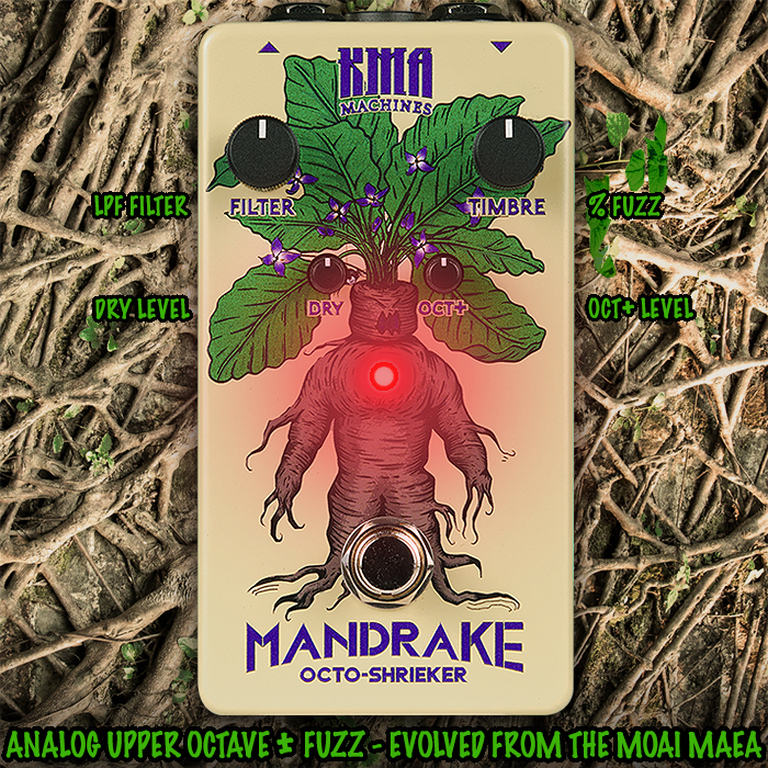 KMA Machines extracts and improves on Moai Maea's Shriek Analog Upper Octave with Fuzz Channel as the stand-alone Mandrake Octo-Shrieker