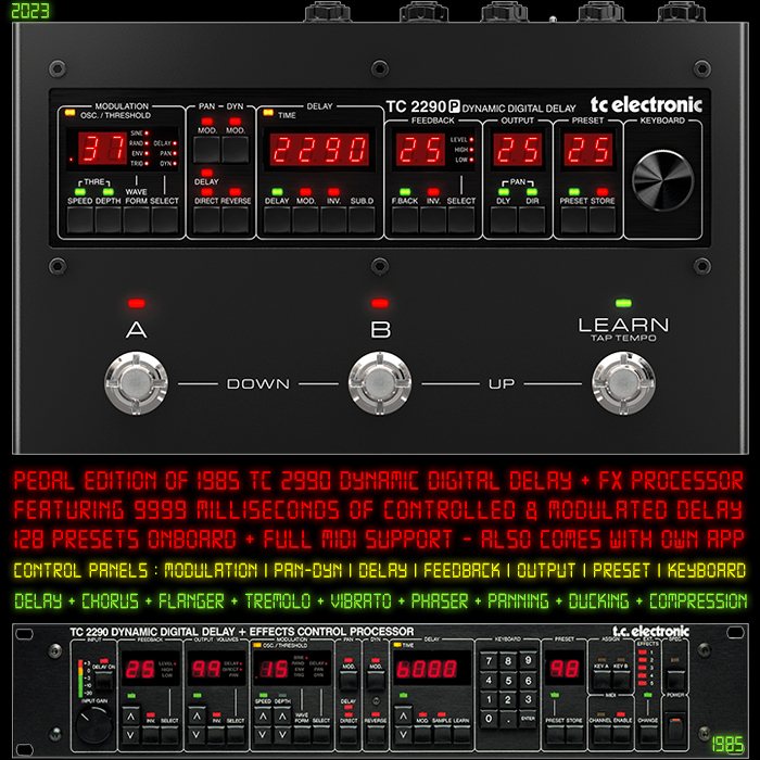 TC Electronic finally releases 2290 P Dynamic Digital Delay & FX Processor Pedal Edition of its legendary 1985 Rack Mount Unit
