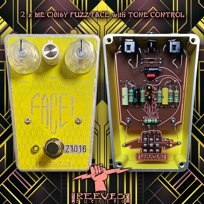 2nd in the Reeves Electro DaughterBoard Series is the really cool Facet IZ take on a Silicon Fuzz Face with specially selected Transistors and added Tone Control