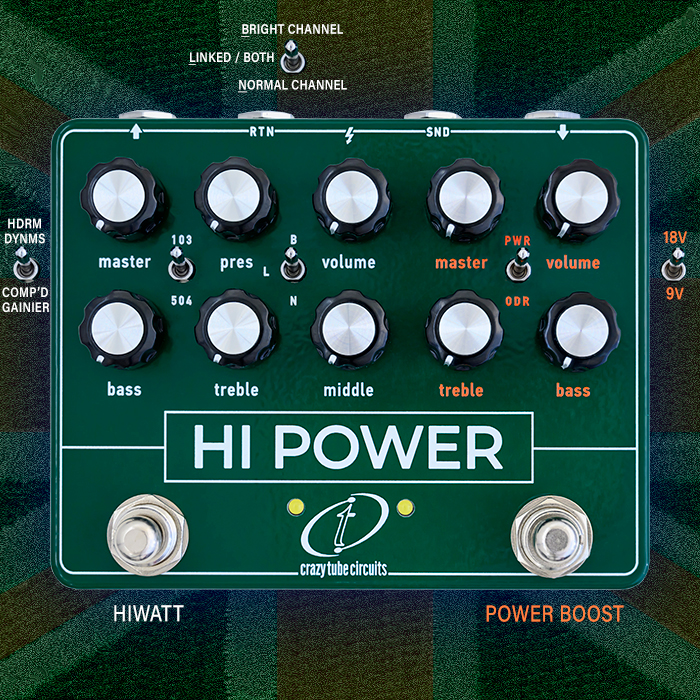 Guitar Pedal X - News - Crazy Tube Circuits combines 2 Hiwatt Amp