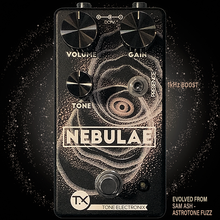 TX Pedals Nebulae Gain Texturizer is a superb all-rounder versatile Boost, Overdrive and Fuzz based on the Sam Ash AstroTone