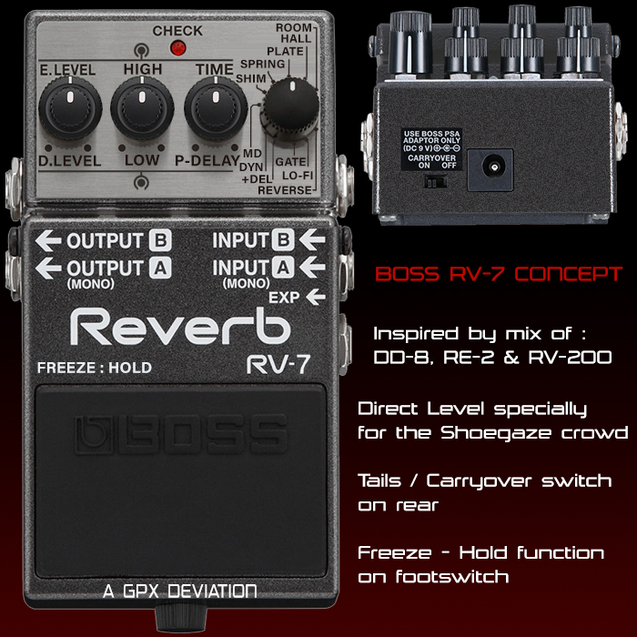 The first GPX Deviation of 2024 is a speculative Concept Visual for a possible Boss RV-7 Reverb