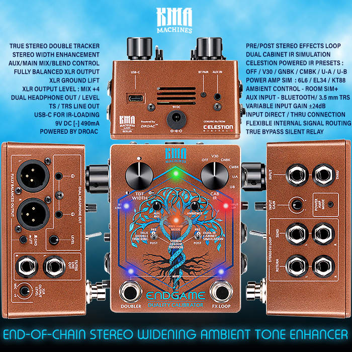 Several years in the making - KMA Machines delivers the ultimate end-of-chain Stereo Tone Enhancer with True Stereo Double Tracking, Celestion IR's and Power Amp Simulation